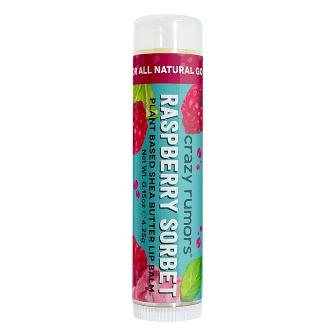 Crazy Rumors Raspberry Sorbet Lip Balm. Plant-Based,