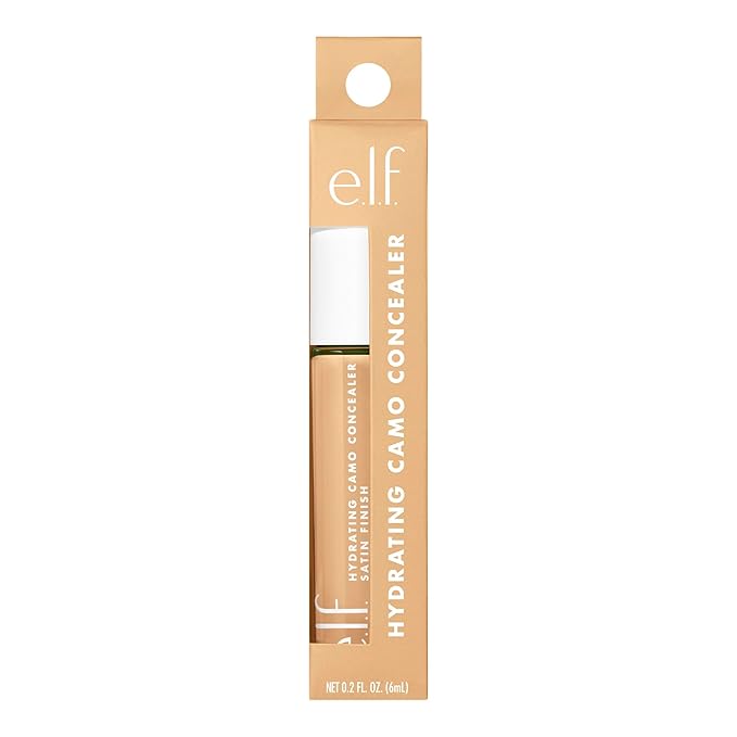e.l.f. Hydrating Camo Concealer, Lightweight, Full Coverage, Long Lasting, Conceals, Corrects, Covers, Hydrates, Highlights, Tan Sand, Satin Finish, 25 Shades, All-Day Wear, 0.20 Fl Oz