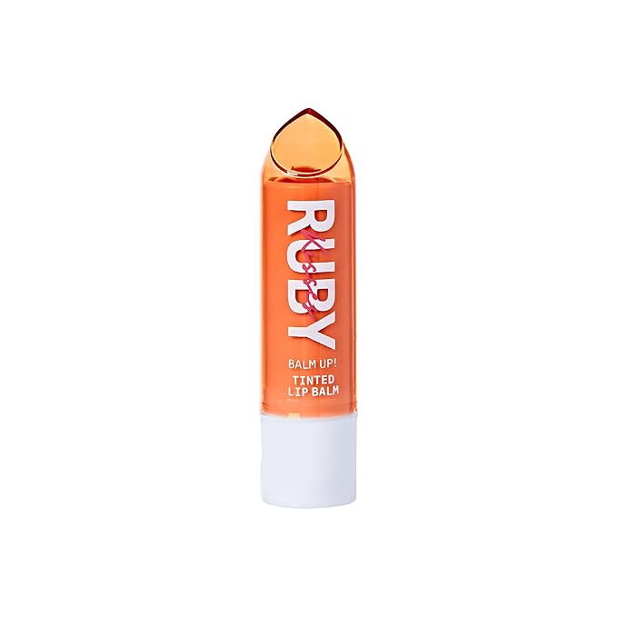 Ruby Kisses Balm Up Tinted Lip Balm, Non-Greasy Hydrating Formula, Nourishing Coconut Core & Vitamin E Infused, Lip Care with Natural Shine, Lightweight Sheer Color (Tangerine)