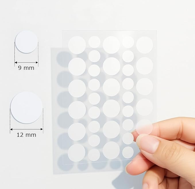 Hydrocolloid Acne Pimple Patch – 72 Count (9mm & 12mm) | Invisible Spot Patches for Pimples, Zits, Blemishes & Whiteheads | Fast Healing, Waterproof, Strong Adhesion & Gentle on Skin