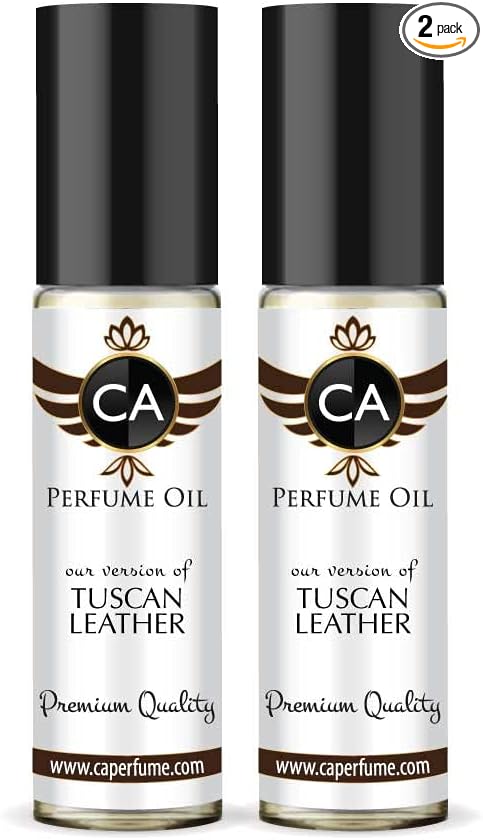 CA Perfume Impression of Tuscan Leather For Men Fragrance Body Oil Roll-On 0.3 Fl Oz-X2