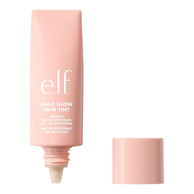 e.l.f. Halo Glow Skin Tint SPF 50, Tinted Moisturizer For Light, Buildable Coverage, Creates A Natural Glow, Vegan & Cruelty-Free, 5 Light Warm