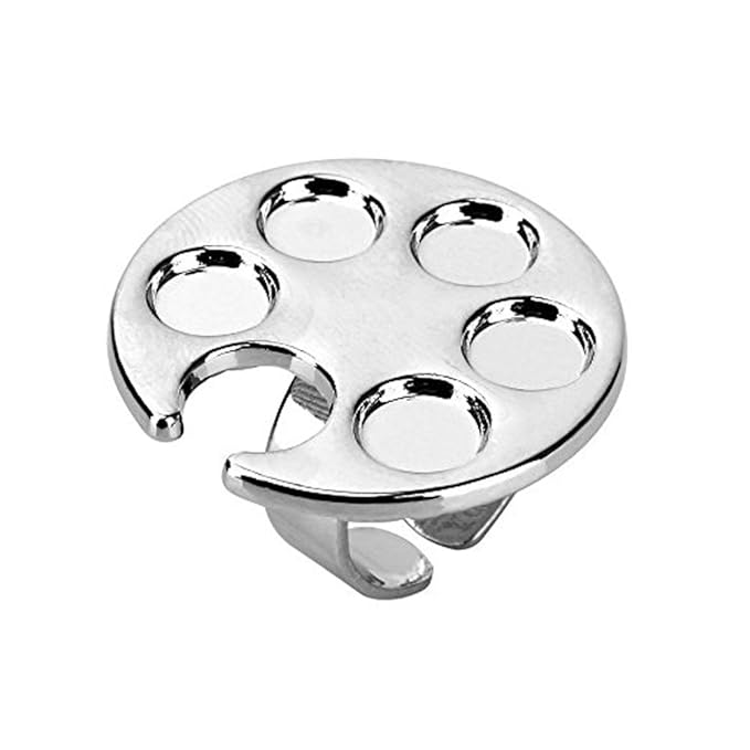 2 Pieces Mini Nail Art Polish Holder Nail Art Palette Rings Nail Palette Finger Rings