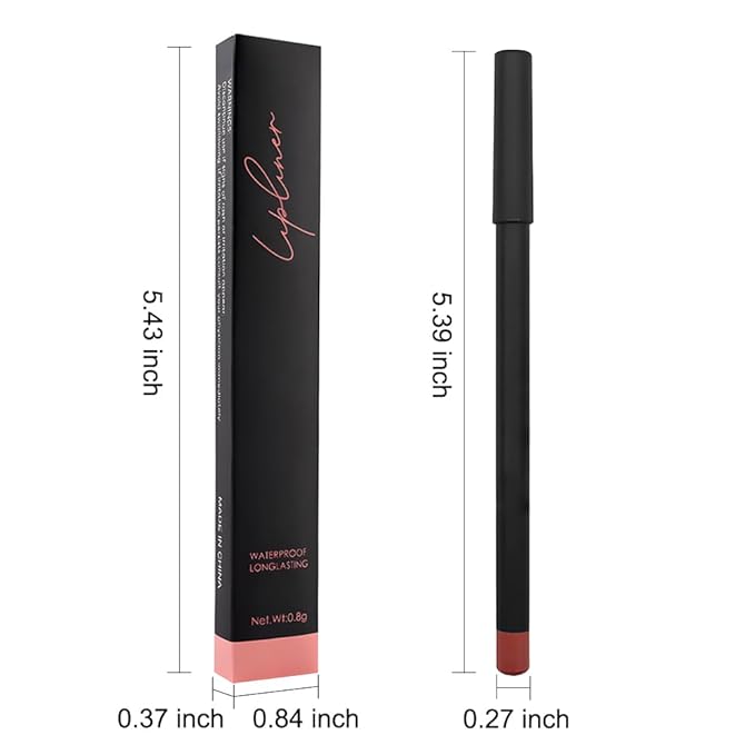 2 Pcs Natural Nude Brown Beige Colors Lip Liner Lipstick Pencils Set for Daily Makeup,Easy to Apply & Remove,Waterproof 312N#