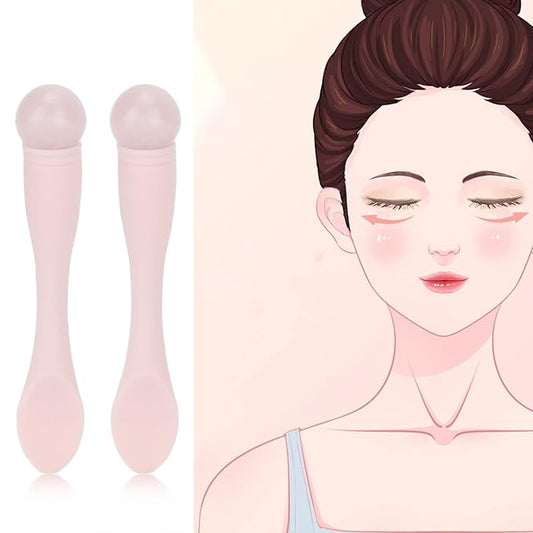 2pcs Eye Cream Applicator Stick,Jadestone Eye Massage Sticks Silicone Scoop Tool For Eye Anti Wrinkle Reduce Puffiness Fatigue Relief()