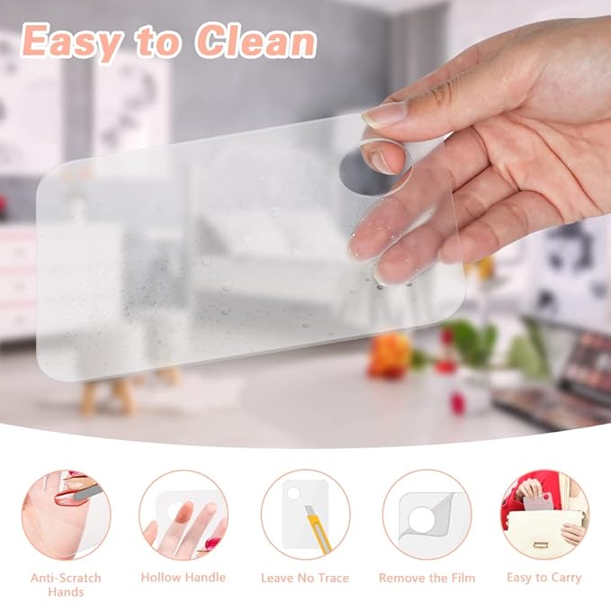 Acrylic Cosmetic Makeup Palette, 3PCS Makeup Mixing Palette With Spatula Makeup Artist Tool, Professional Cosmetic Mixing Makeup Palette For Mixing Eye Shadow/Eyelash/Nail Art/Foundation