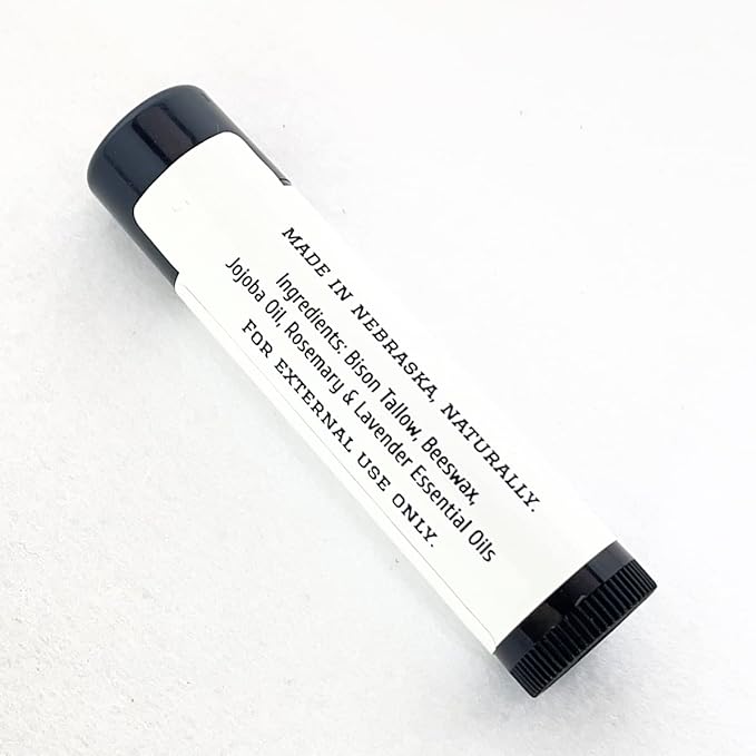 Pure Bison Tallow Lip Balm, Wild Herb, (5 pack) - Rosemary & Lavender, Moisturizing, Non-Habit Forming