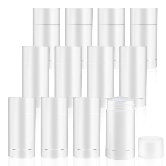 12 Pieces 15g White Plastic Deodorant Tubes,Lipstick