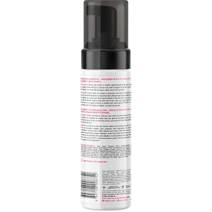 B.TAN Pre-Shower Self Tanner Mousse, 9 min, 1 Hour, Vegan, Cruelty Free, 6.7 Fl Oz