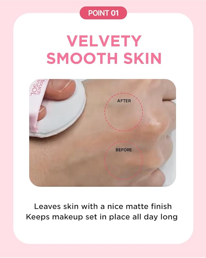 TOUCH IN SOL No Poreblem Mineral Powder - Translucent, Lightweight Loose Setting Powder for Flawless Matte Finish - Oil Control, Pore Primer, Blurs Imperfections & Fine Lines - Face & Greasy Hair Use