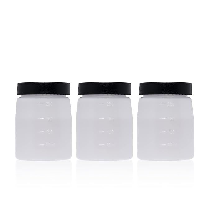 Bronze Tan Spray Tan Replacement Cups with Lids (3Pack) For Bronze Tan Spray Tan Machine 200ml - Machine Not Included - Storage Bottles for DHA Spray Tan