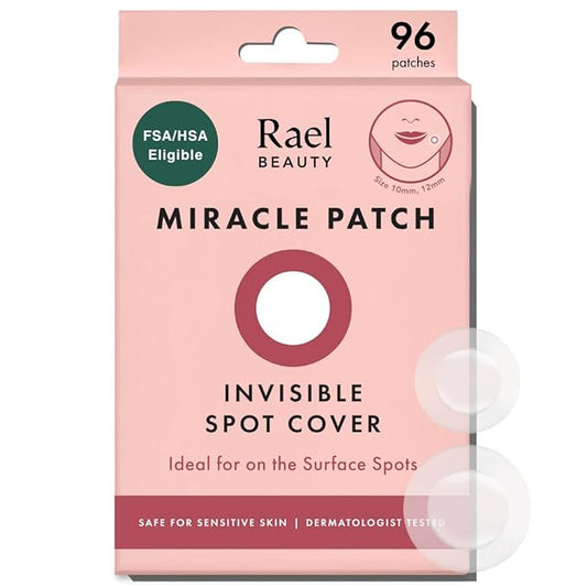 Rael Pimple Patches, Miracle Invisible Spot Cover - Hydrocolloid Acne Patch, Treatment for Breakouts, Absorbs Zits & Blemish, Korean Skin Care, 2 Sizes (96 Count)