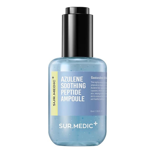 SURMEDIC AZULENE Moisturizing Soothing Ampoule, Hydrating Calming Relief Facial Serum for Dry Face, Sensitive Skin, Barrier Repair, Korean Skin Care 80ml, 2.7 oz