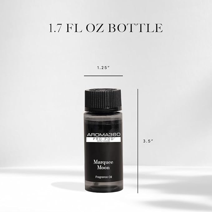 Aroma360 - Marquee Moon Pro Pod Fragrance Oil Blend | Hotel Inspired Luxury Essential Oil Diffuser | Aromatherapy Scent Diffuser Oil | White Tea, Leather and Soku Lime 1.7 fl oz, 50 mL
