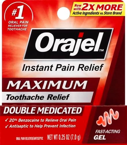 Orajel 3X for Toothache & Gum Pain: Maximum Gel Tube 0.42oz - from #1 Oral Pain Relief Brand for Instant Pain Relief (Pack of 2)