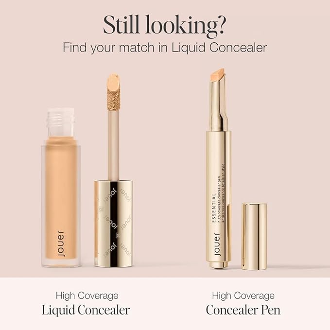 Jouer Essential High Coverage Liquid Concealer - Brightening Concealer - Color Corrector for Under Eye Dark Circles, Spot Coverage, and Eye Primer - Soft Matte Finish, Biscotti