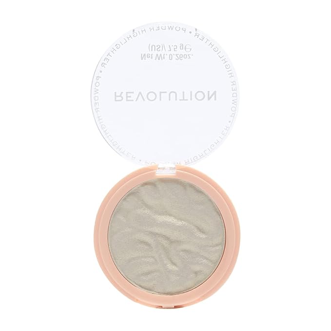 Revolution Beauty, Reloaded Pressed Powder Highlighter, Intensely Pigmented for a High Impact Dewy Finish, Golden Lights, 0.22 Oz.