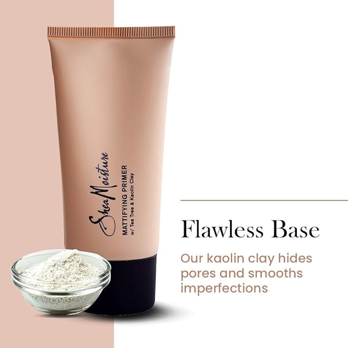 SheaMoisture Mattifying Primer - Matte Face Primer Hydrates and Balances Skin - Made with Organic Shea Butter, Tea Tree and Kaolin Clay (Good for oily, acne prone or sensitive skin) 1 Pack (1.7oz)