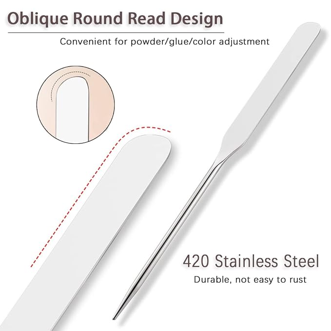 Korean Picasso Makeup Spatula Palette Set and Powder Puff for Liquid Foundation,Stainless Steel Mixing Spatula Scraper Artist Nail Art Stirring Makeup Tool
