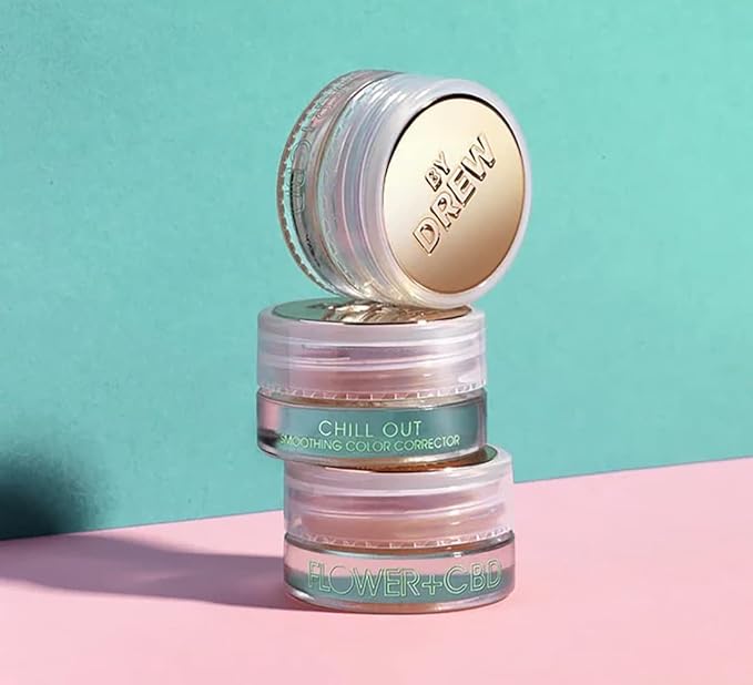 FLOWER Beauty By Drew Barrymore Chill Out Smoothing Color Correcting Cream - Conceals + Brightens Dark Circles - Hydrates + Moisturizes Skin - Makeup Infused With Vitamin E + Jojoba (Deep Peach)