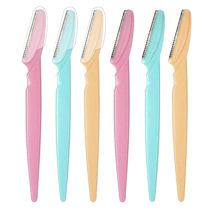 Womens Peach Fuzz Shaver - 3R Factory Ladies Razors for Facial Hair, Face Shaving Razor, Lady Razors for Women Fine Hairs, Eyebrow, Facial & Neck. Come with Safety Cover (Packs of 6)
