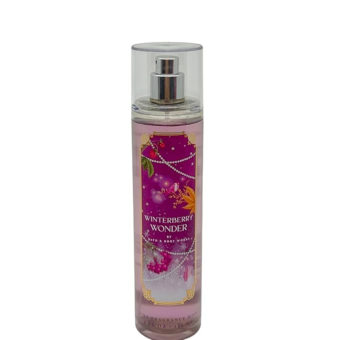 Bath & Body Works WINTERBERRY WONDER 2pc bundle - Fine Fragrace Mist & Body Lotion - Gift set with a Red Bow for Holidays & Gifts