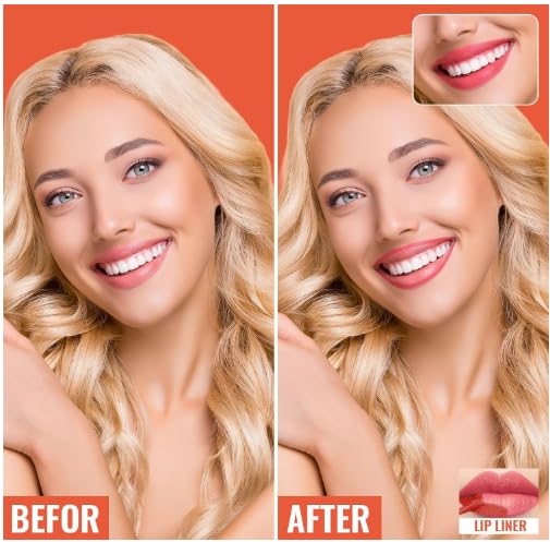 2pcs Lip Stain Peel Off - Lip Liner Stain Long Lasting Waterproof,2-in-1 Lip Liner with Tweezer Nude Matte,Non-Stick Cup,Highly Pigmented，Natural Finish,Stay On All Day,Perfect for Gift (Nude+Mauve)