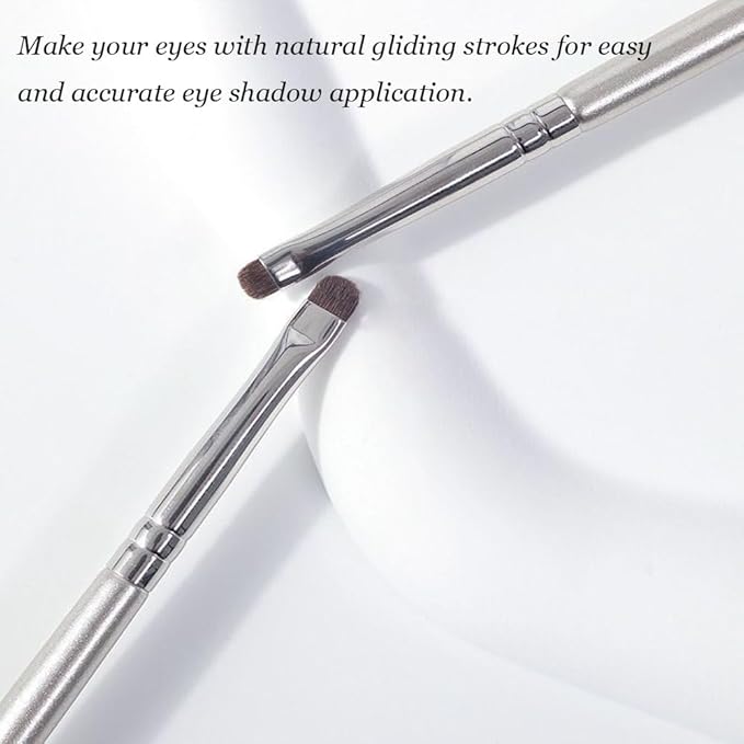 Mini Smudge Brush for Eyeliner,2 PCS Small Smudge Brush for Precision Eyeshadow and Eyeliner,Eyeliner Brush for Powder Gel Cream Liquid Concealer,Eye Makeup Brush Set