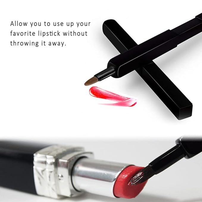 Lip Applicator Brush - 3 Pack Exquisite Professional Dustproof Retractable Lip Brush - Makeup Lipstick Lip Gloss Applicators (Black, Silver and Jewelry Red)