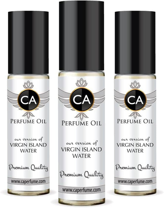 CA Perfume Club Impression of Virgin Island Water For Women & Men Replica Fragrance Body Oil Dupes Attar Roll-On 0.3 Fl Oz-X3