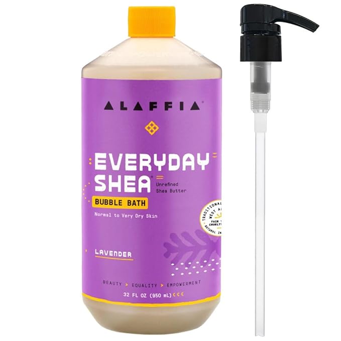 Alaffia Bubble Bath for Women, Lavender – Everyday Shea Butter Formula with Wild Yam, 32 Fl Oz