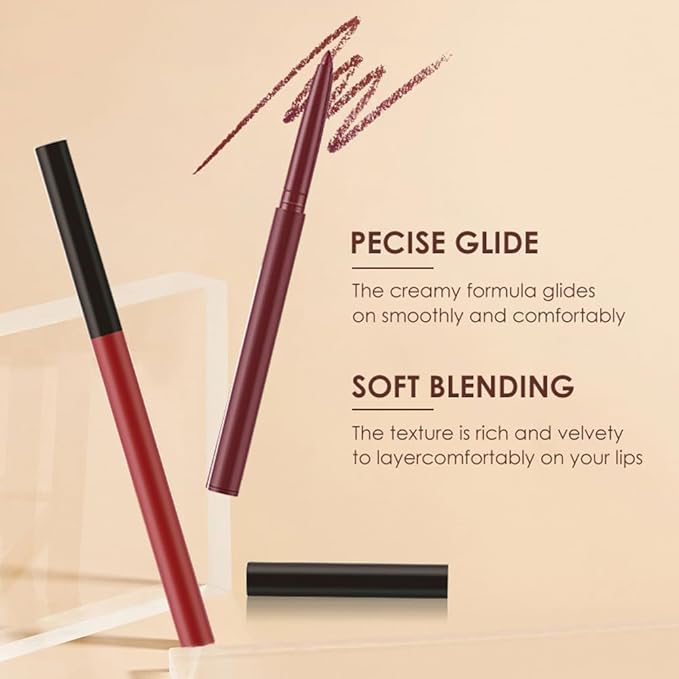 BestLand 6Pcs Matte Liquid Lipstick + Lip Liner Pens Set, One Step Lips Makeup Kits Pigment Velvety Nude Lip Stain Waterproof Long Wear Lip Gloss Make up Gift Set (Vintage Charm Lip Set)