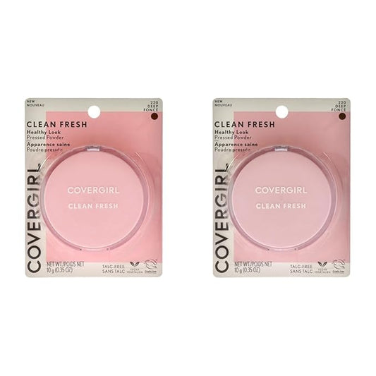 COVERGIRL COVERGIRL Clean Fresh Pressed Powder, Deep, 0.35 Ounce, 220 Deep (99350052598) (Pack of 2)