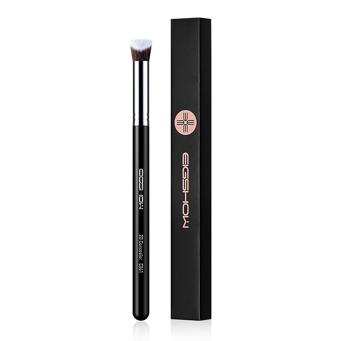 EIGSHOW Angled Concealer Brush Under Eye for Covering Sun Spots Acne Blemishes Concealing Contouring Setting with Liquid Cream (E861)