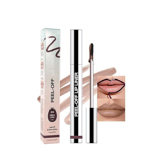 Matte Liquid Lip Stain Peel Off Lip Liner Tattoo - Dark Brown, Waterproof Smudge-Proof Lip Gloss, Long-Lasting Non-Stick Cup Formula, Natural Peel Off Design for All Skin Types 5