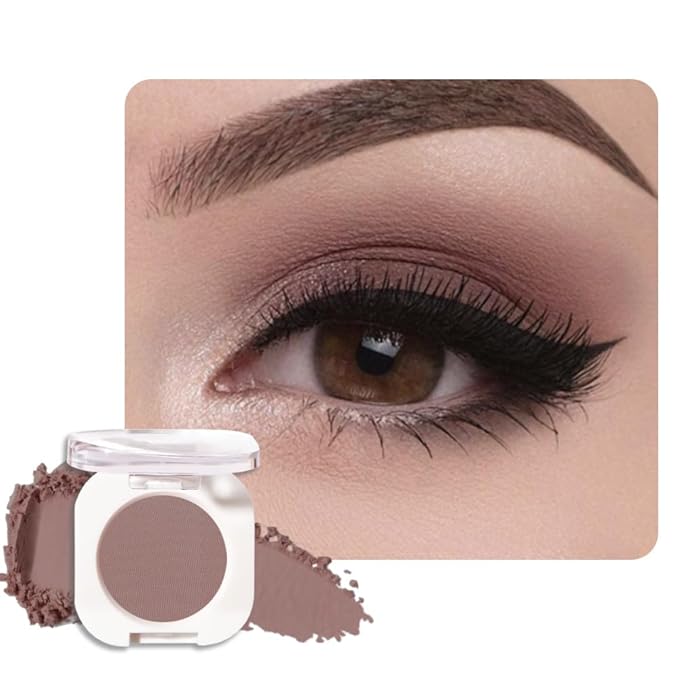 Brown Taupe Single Eyeshadow Makeup, Neutral Powde Eye Shadow for Older Women,Light Cocoa Matte Singles Eyeshadow Palette Pigmented Waterproof,sombras para ojos,Girls Monochrome Eyeshadows Gift