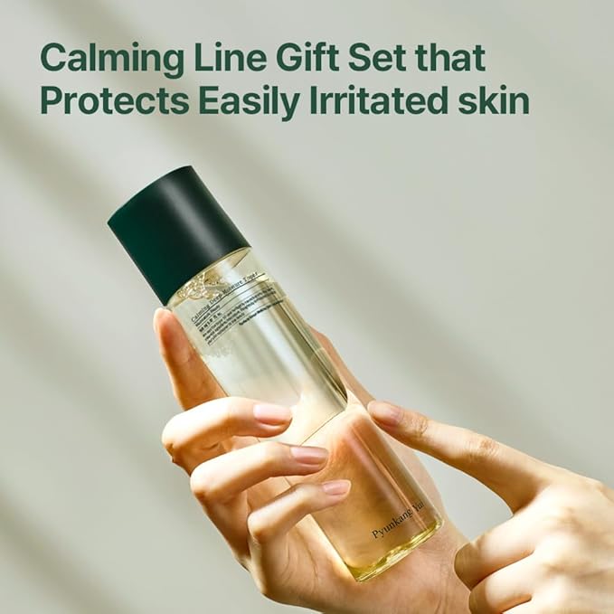 PYUNKANG YUL Calming Line Gift Box Set-Korean Facial Skin Care Essential for Daily Moisturizing with Toner, Serum, Cream, Safe on Acne Prone & Sensitive Skin, Vegan & Cruelty Free