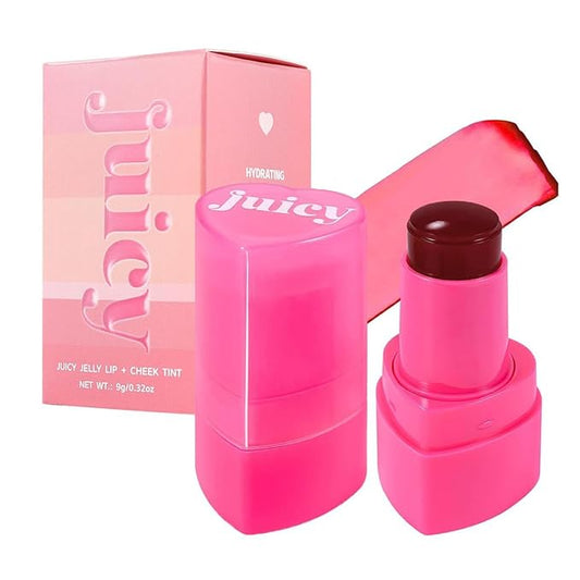 Cooling Water Jelly Tint Stick，Multi-Use Juicy Love Blush, 3-In-1cheek Blush & Eyeshadow & Lip Tinted Long-Lasting Moisture Stick，Bouncy Jelly Texture，Creates A Moist Watercolor Effect (#07, 0.32oz)