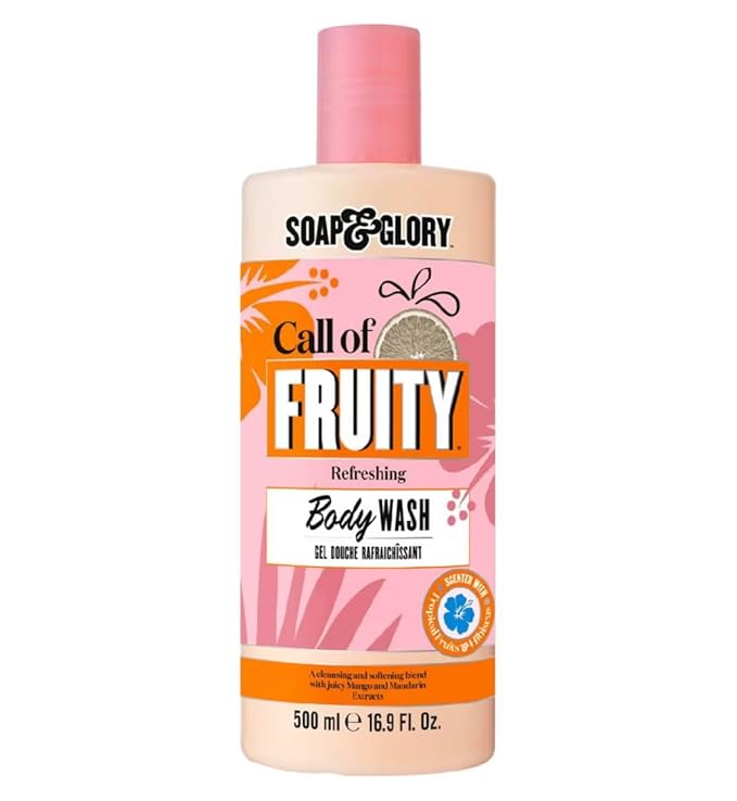 Soap & Glory Call of Fruity Bubble In Paradise Refreshing Body Wash - Hydrating & Revitalizing Skin Cleanser & Shower Soap with Exotic-Cool Formula - Fruit Scented Moisturizing Body Wash (500ml)