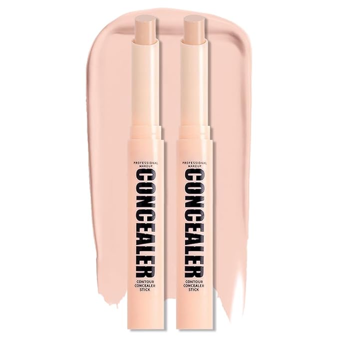 Kaely 2Pcs PROFESSIONAL MAKEUP Correcting Concealer Stick,Medium Coverage Concealer Crayon,under Eye Brightener Concealer for Dark Circles,corrector de ojeras,Lightweight,Vegan,03 LIGHT PINK