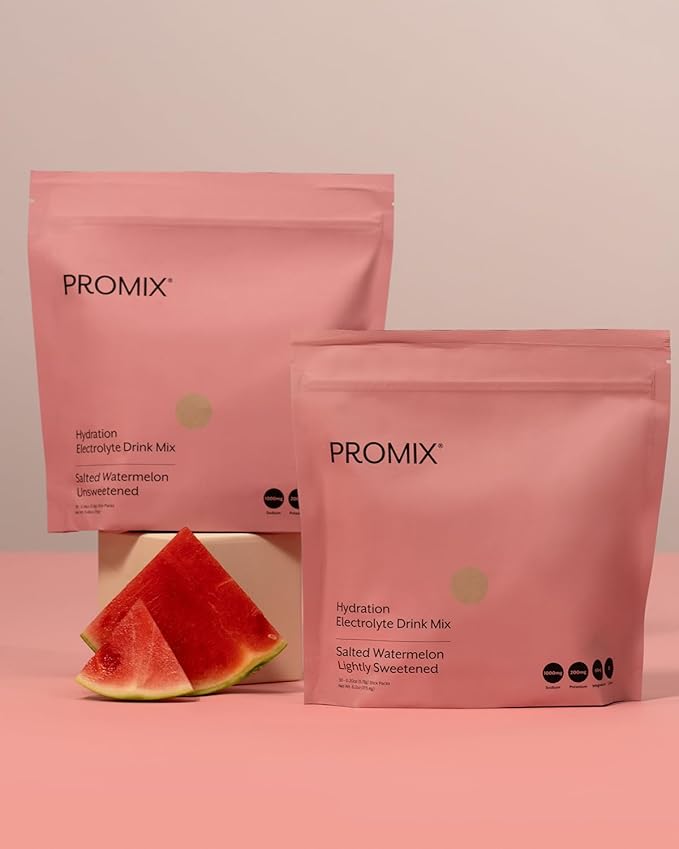 ProMix Nutrition Electrolytes Powder Hydration Packets - Himalayan Pink Salt, Magnesium, Potassium, Vitamin C - Salted Watermelon, Lightly Sweetened - 30 Servings (Pack of 30)