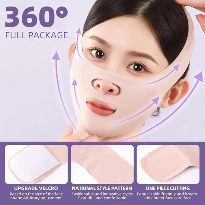 2pc V Line Face Lifting Strap - Chin and Cheek Lifting Bandage for V Face Lift - Sleeping Mask Strap for Women - Gift Idea