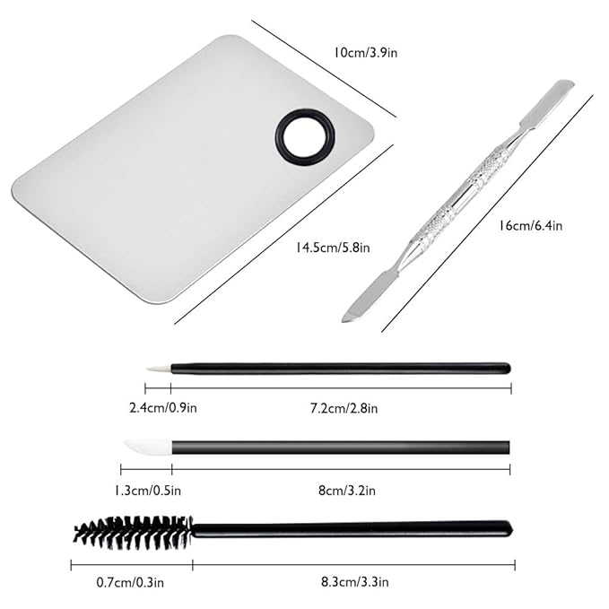 2 Styles Professional Makeup Palette with Spatula and 150 PCS Makeup Brush Kit, SourceTon Cosmetic Palette (5.9”x 3.9”) & Makeup Applicators (Mascara Wands, Lipstick Applicators, Fine Eyeliner Brush)