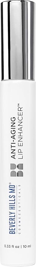 Anti Aging Lip Enhancer- Plumping Formula for Fuller, Hydrated Lips - Visibly Volumize, Smooth Lips w/Collagen Supporting Agents- Hyaluronic Acid, Ceramides, Peptides- No Sting/Burn
