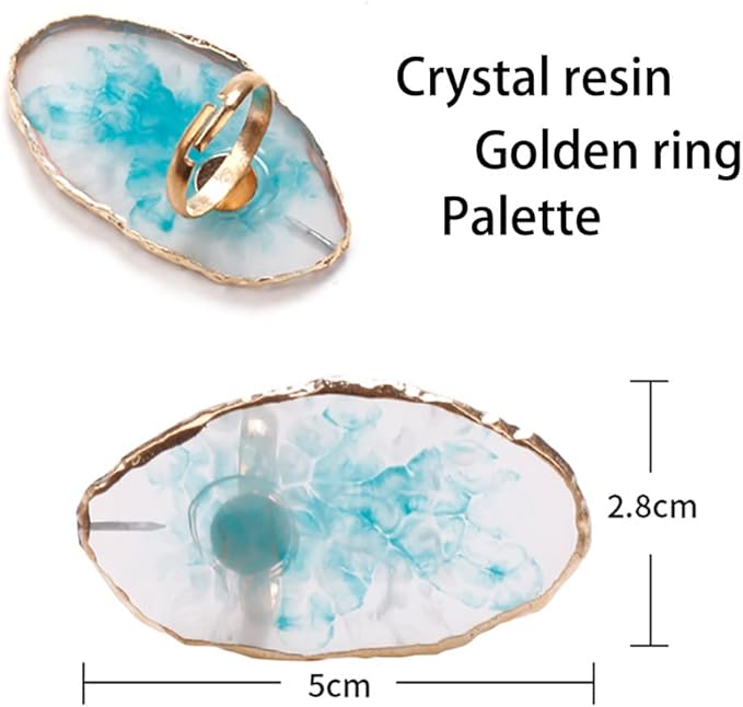 3pcs Resin Nail Art Palette Kit Adjustable Finger Rings,Nail Holder Nail Gel Polish Colors Mixing Pallet, Manicure Tool Accessory