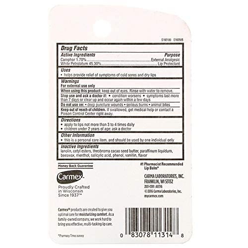 Carmex+Lip+Balm+Classic+Medicated+.35+oz+(10+g)+(1)