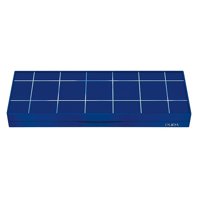 Pupa Milano Pupart S Makeup Palette, 004 Blue, 0.4 oz - Versatile Makeup Kit - Blush for Cheeks - Eyeshadow - Lip Gloss - Lip Cream - Face Makeup