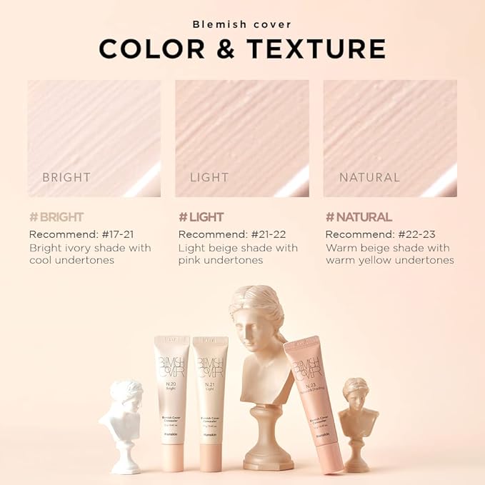 Hanskin New Blemish Cover Full Coverage Concealer, Semi Matte Creamy Formula, Flawless Finish, Korean Cosmetic [Natural/12g]