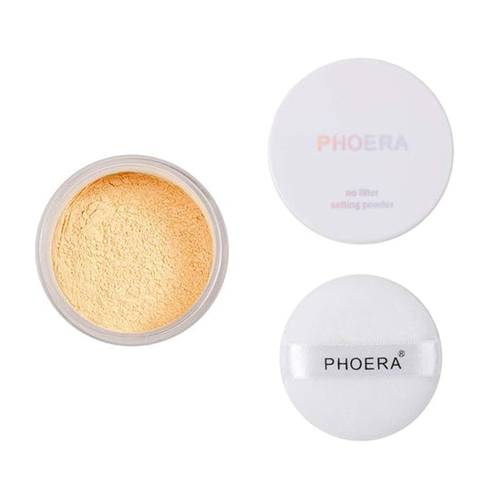 PHOERA Setting Powder Controls Oil,Setting Powder Makeup Light,Loose Powder Makeup Coverage,Loose Setting Powder Mini,0.17oz (03#BANANA)