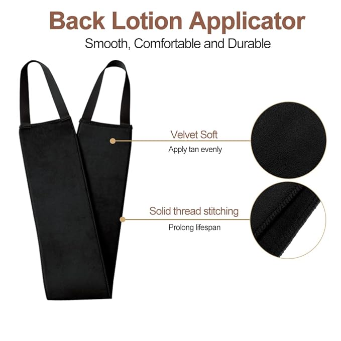 Tanning Back Lotion Applicators - Apply Lotion To Back Easily, Back Buddy Lotion Applicator For Back Self Applicator, Work With Self Tanning Mitt, Non- Absorbent Band
